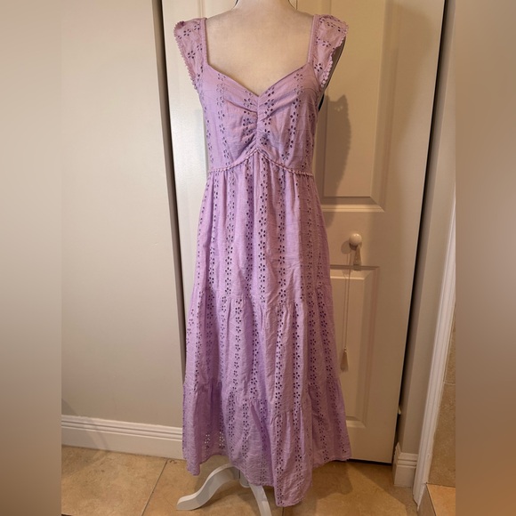 Sincerly Jules Dresses & Skirts - Sincerely Jules Lavender Eyelet Midi Dress